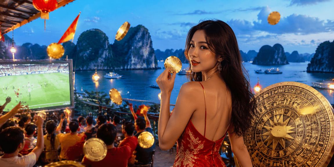 Vịnh Hạ Long với chủ đề bóng đá gợi bonus thể thao cho người dùng Việt